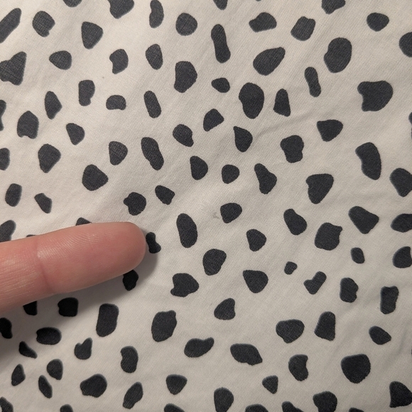 Lovers And Friends Black White Leopard Long Sleeve Plunging Neck Tie Mini Dress - Picture 10 of 12